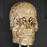 Radiant Rose Sugar Skull Brass Door Knocker